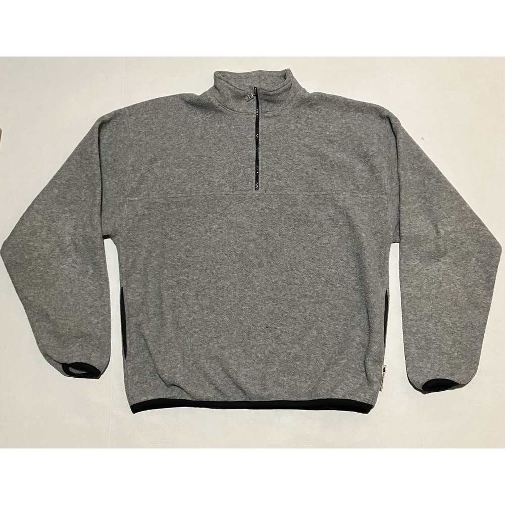 Vintage Russell Athletic Gray Sherpa Fleece Size Large 1/4 Zip Pullover Sweater‎